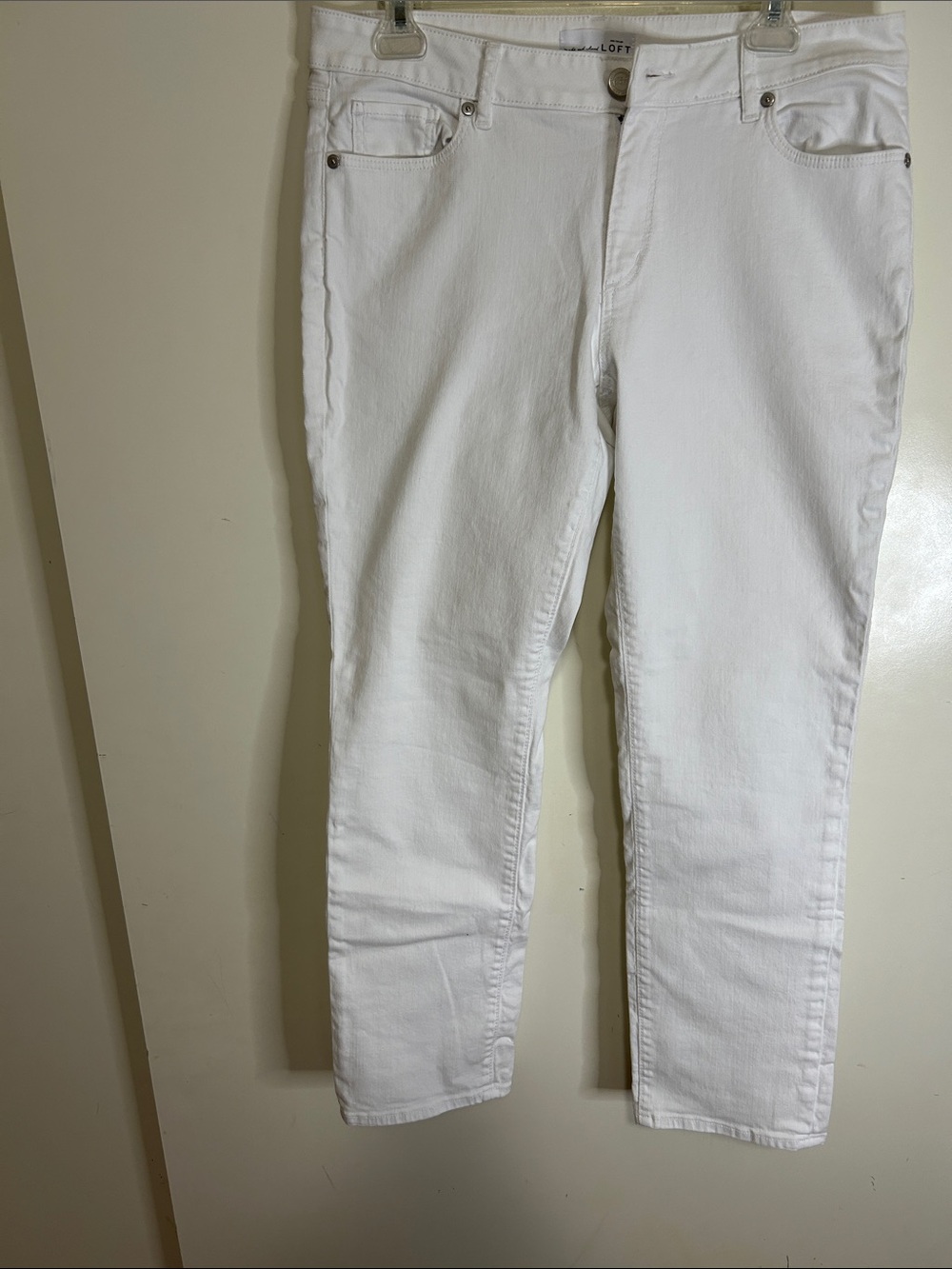 LOFT White Slim Straight Jeans